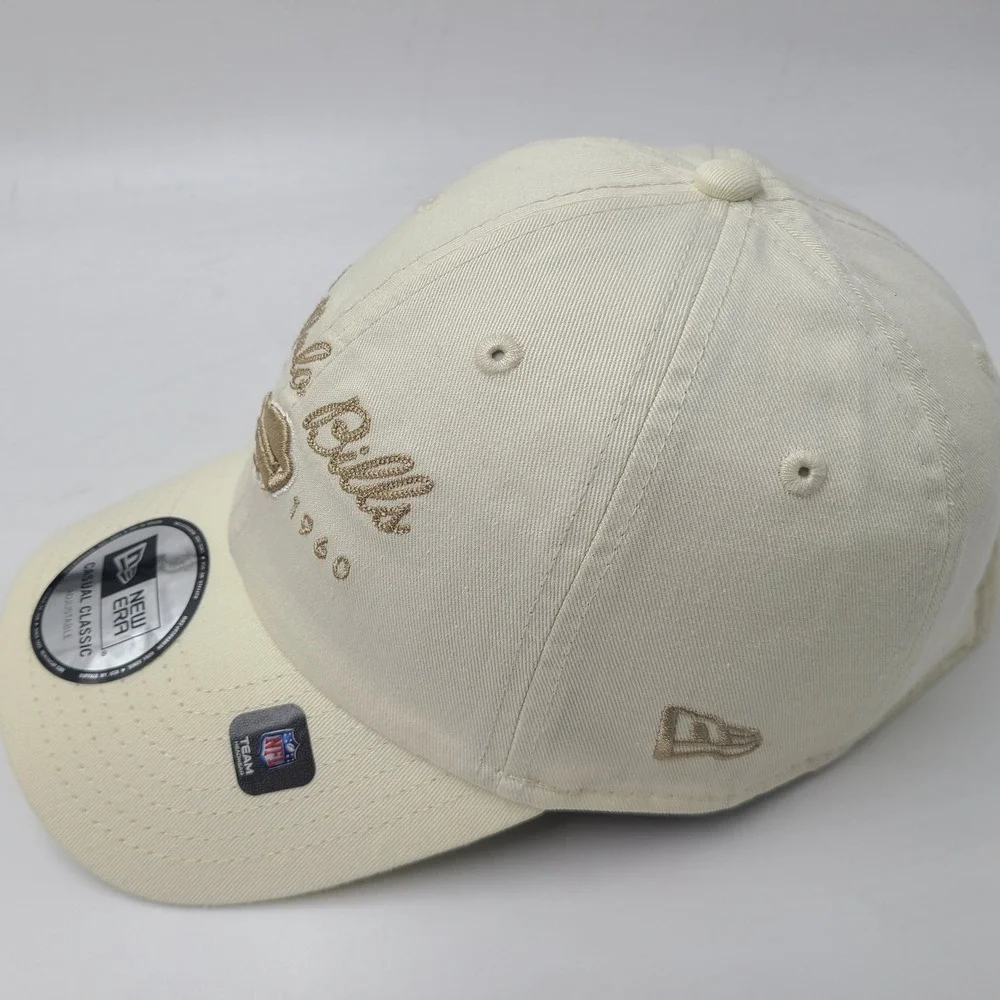 Women Buffalo Bills Hat Strapback New Era Cream Beige NFL Casual Classic Cotton